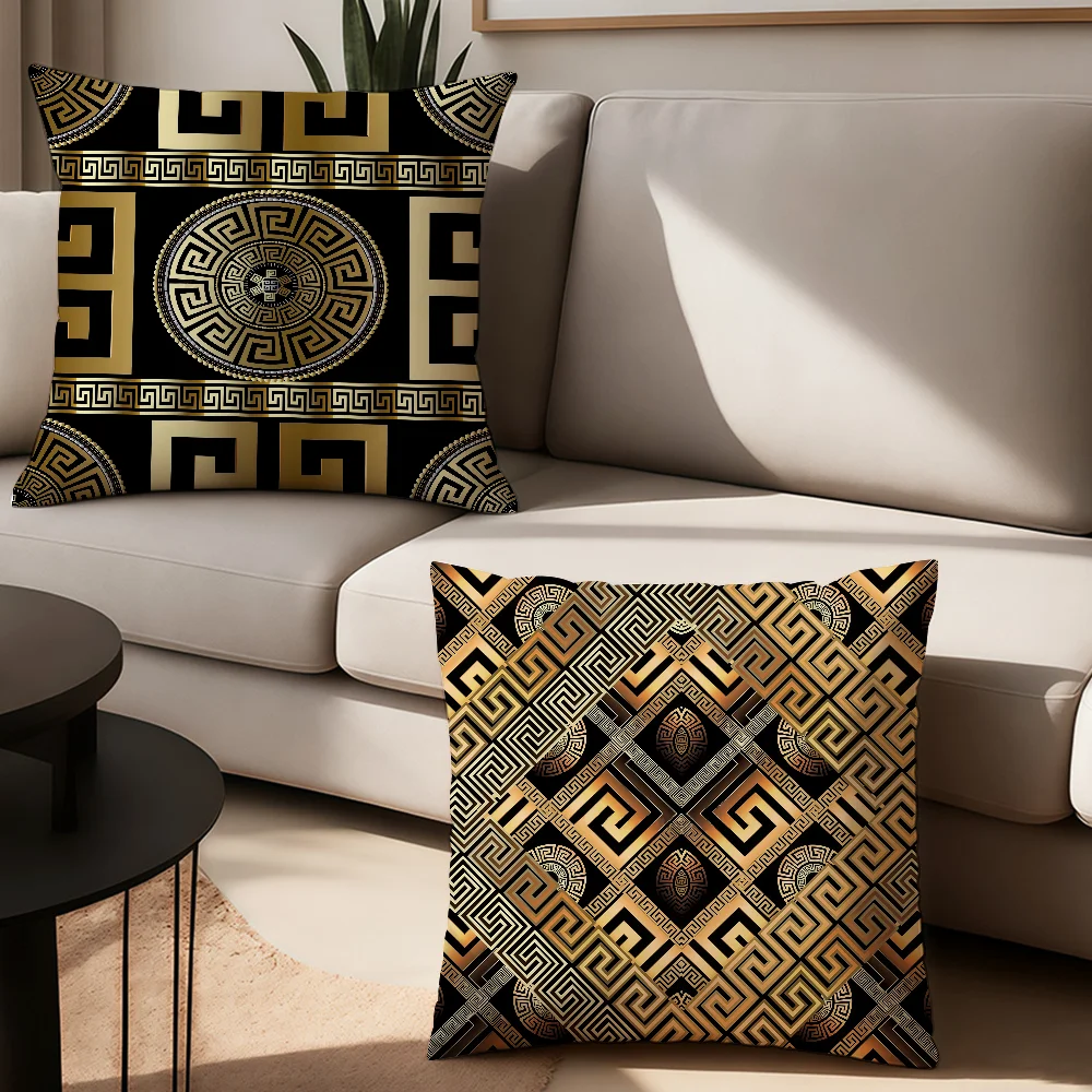 

Fashion Greek key pattern Meander Pillow Case Office Cushions Suitable For Sofa Car Bedroom Decorative Cushion Cover