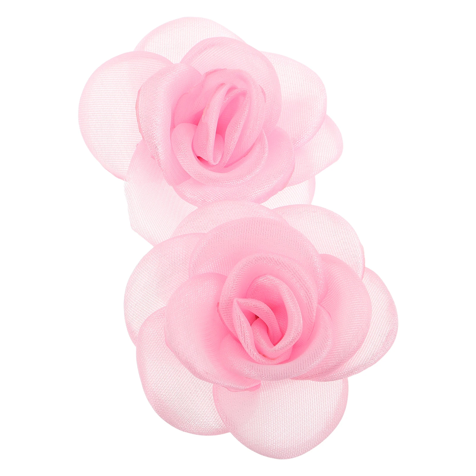 

2 Pcs Flower High Heel Shoes Buckle Decorations Roses Fabric Floral Clips Elegant Buckles