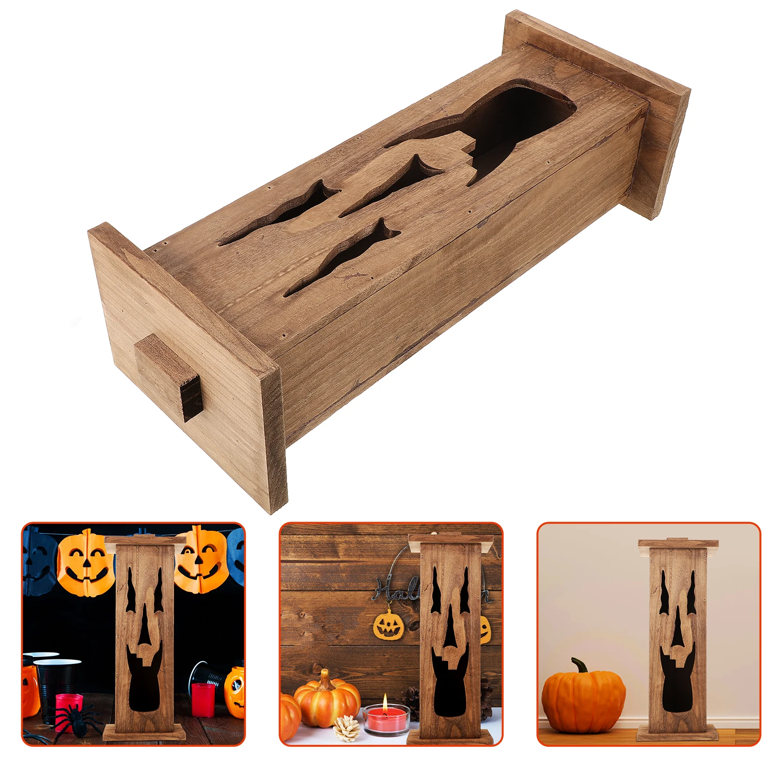 

Spooky Halloween Craft Decoration Pumpkin Theme Statue Home Party Ornament Outdoor Garden Decorative Wood Crafts Resin Ghost