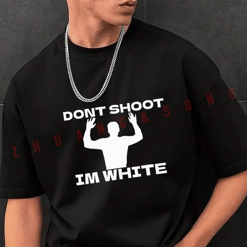 

Motorcycle Funny Humor Don't Shoot Graphic T-Shirt Men Hip Hop Streetwear Unisex Casual Fashionable Short Sleeve Tops