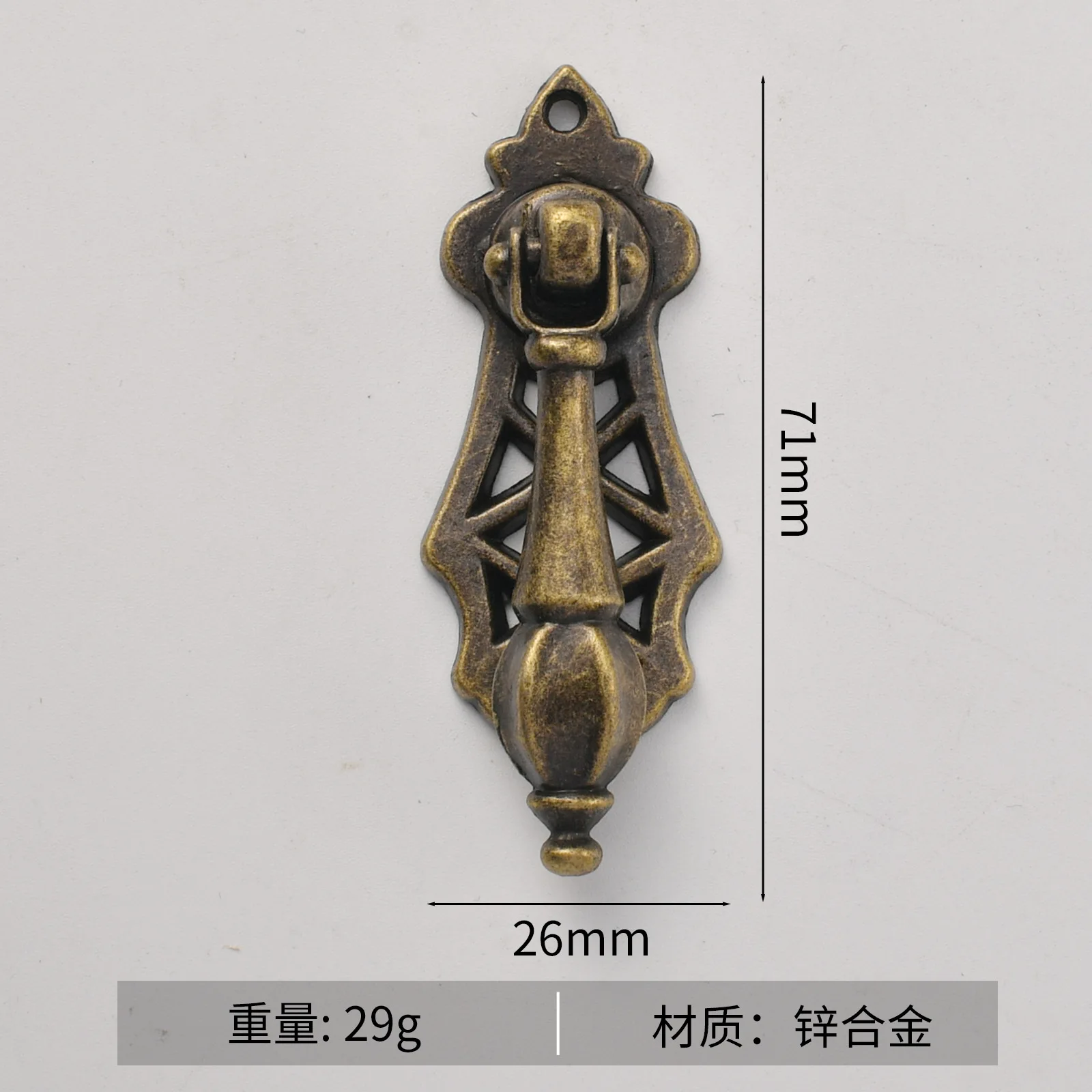 Retro  European bronze drawer ring e single hole pull cabinet door drawer handle