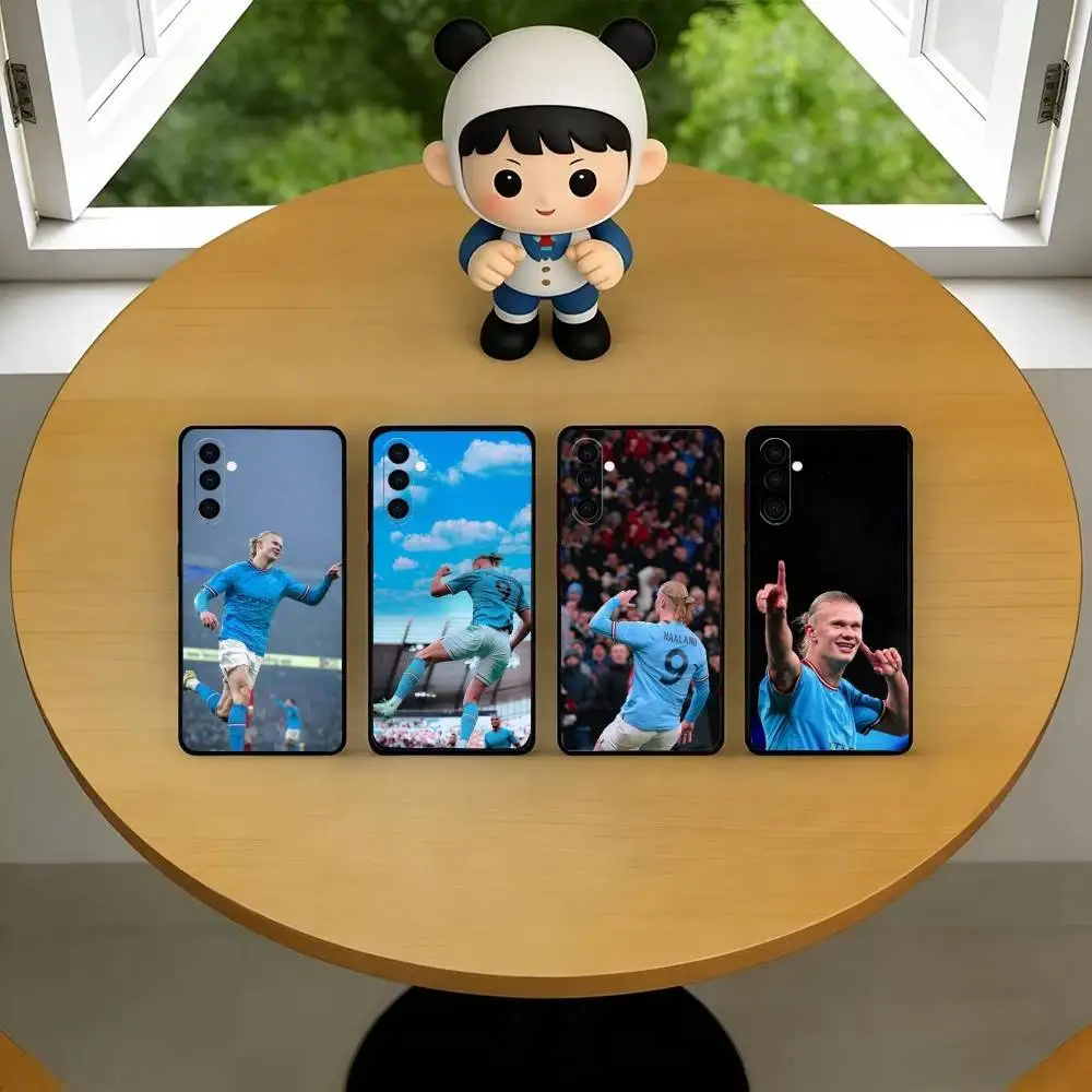 Football Star E-Erling H-Haaland Phone Case Black Silicone Soft For Samsung Galaxy A73,A72,A71,A70,A53,A52,A51