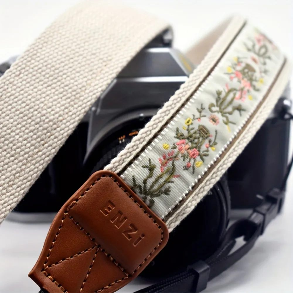 Camera Shoulder Strap Neck Strap Wider Thicker Vintage Retro Long Easy Install Buckle Strap Flower for Sony Fuji Canon Nikon