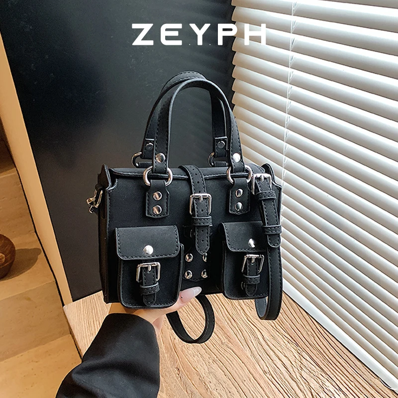 

Zeyph Punk Style Y2k Women s Four Seasons Shoulder Bag Medium Pu Material Handbag Small Square Bag Large Capacity