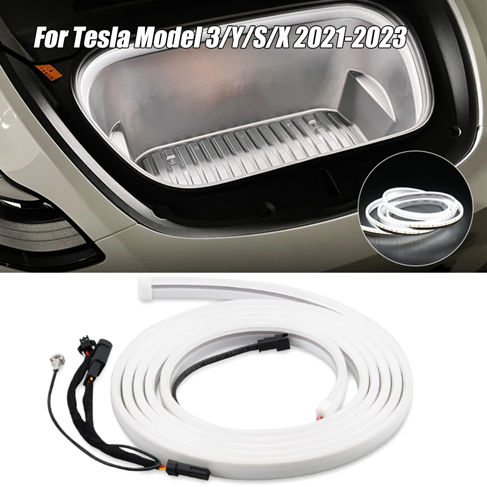 Waterproof Flexible Silicone Light Car Front Trunk Frunk LED Surround Light Strip Modified Lighting For Tesla Model 3 Y S X 2021