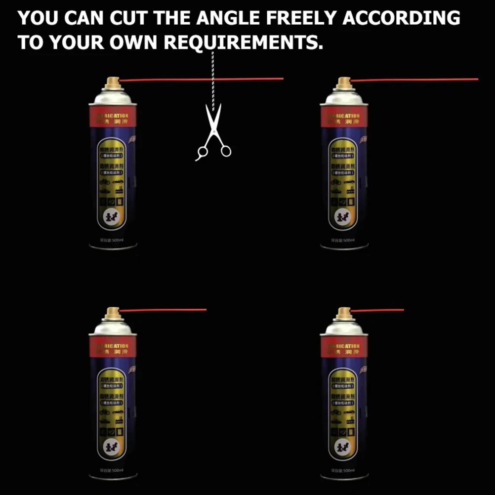 

100 Pcs Red Spray Can Straws Rust Remover Nozzle Extension Plastic Replacement Flexible Tool Plastic Spray Can Straws Parts