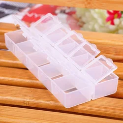 10 Grids Independent Adjustable Plastic Storage Box For Small Component Ring Jewelry Organizer Bead Pills Tool Nail Art Tip Case