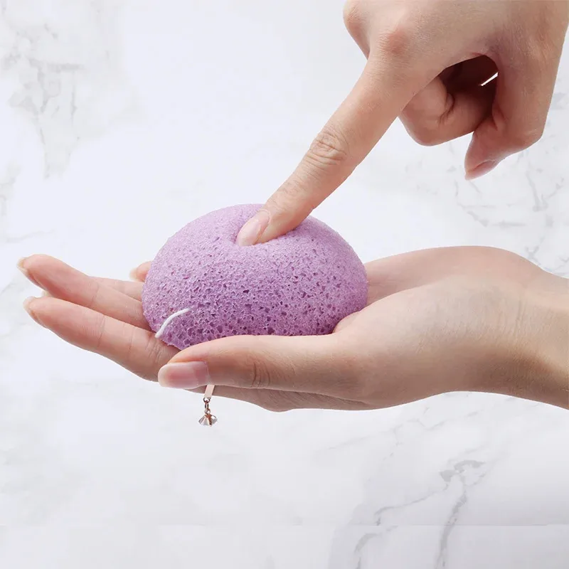 1piece Konjac Sponge Beauty Essentials 100% Natural Konjac Puff Facial Pore Cleaner Washing Sponge Face Skin Care Tools