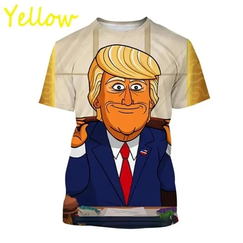 Funny Cartoon Trump 3D Print weird clothing Short Sleeve Tshirt Oversized Tops Quick-drying Tee Workout Tshirt casual streetwear