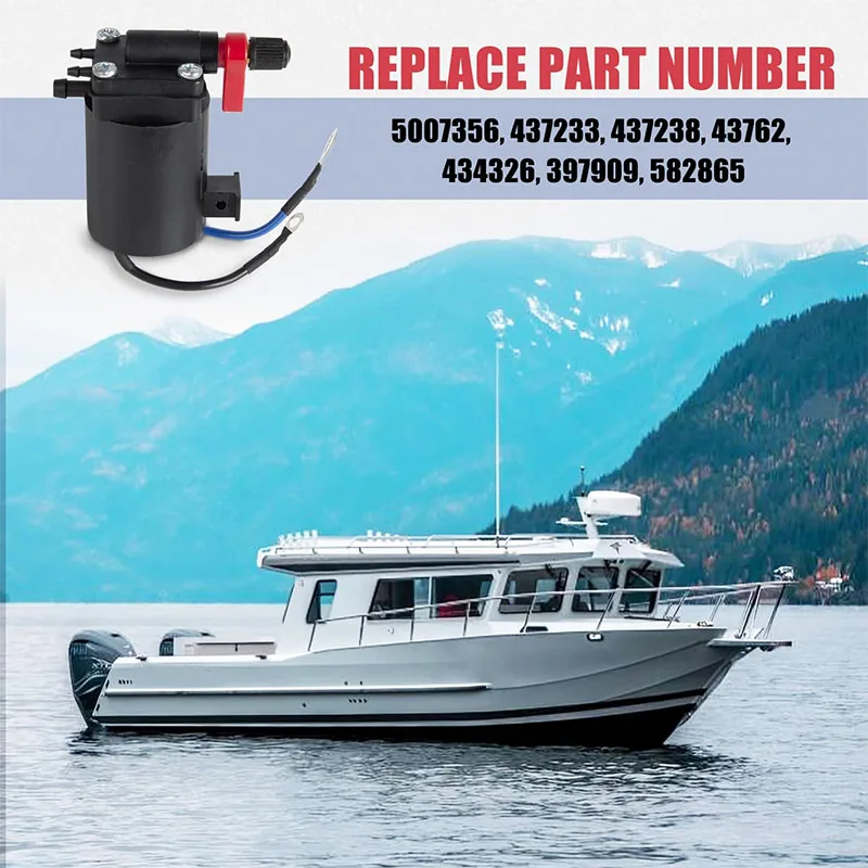 Fuel Primer Choke Solenoid Valve Compatible with Omc Johnson Evinrude 9.9-300 HP 1980-2005 Outboard 5007356 5828665 397909