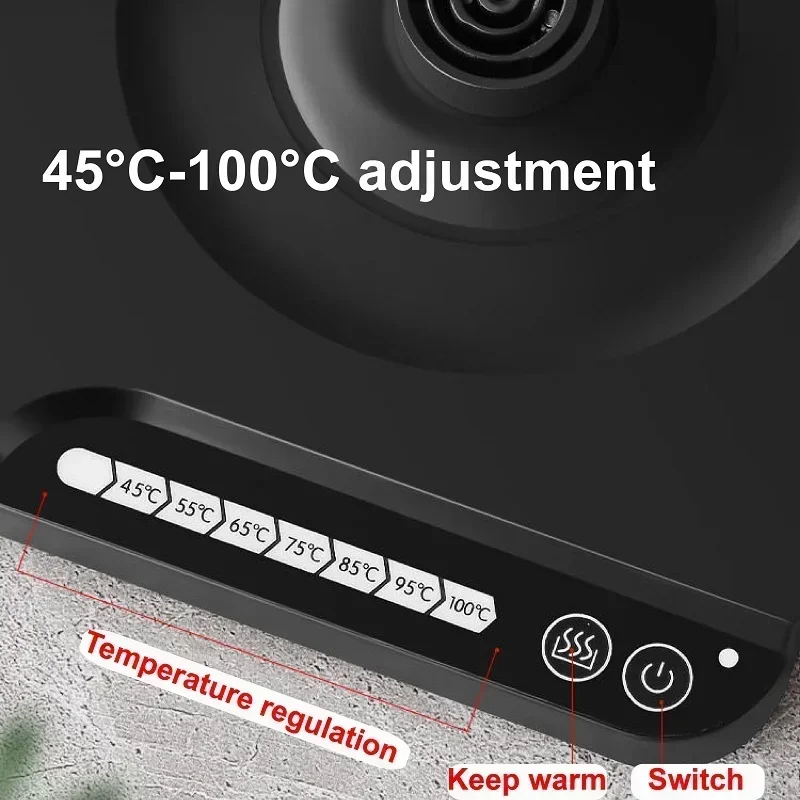 Умный чайник. 1л. Бытовая электрика. 45 ° C - 100 °   регулируемый. Изоляция постоянной температуры. Автоматическое выключение. 220В.