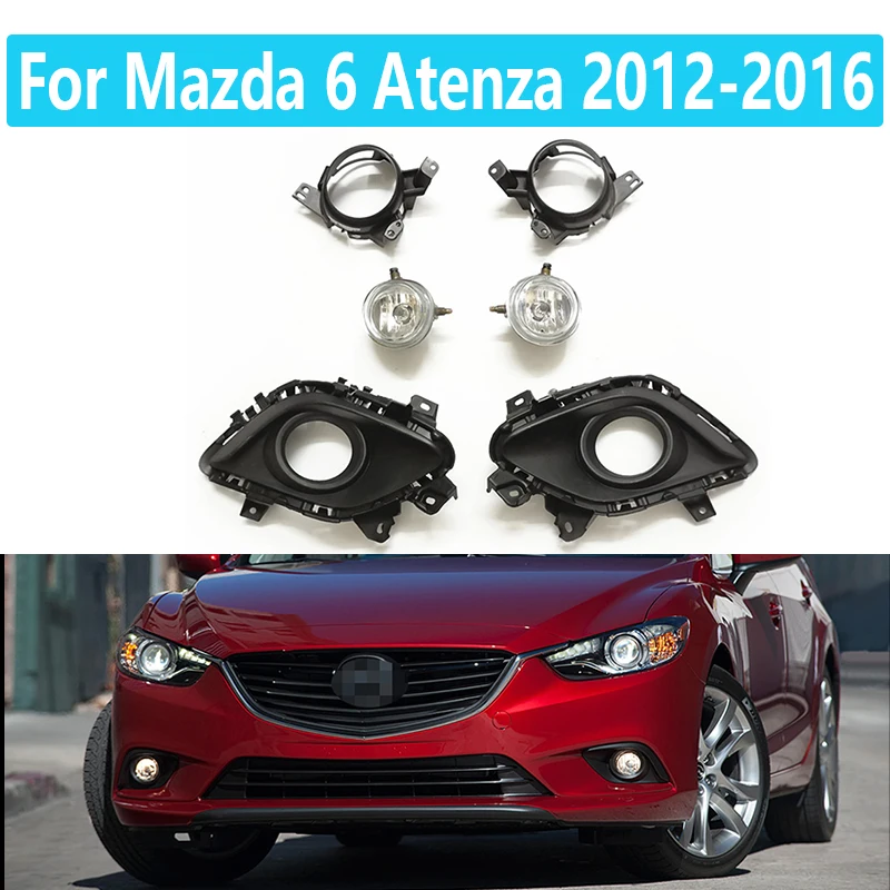 For Mazda 6 Atenza 2012-2016 Front Bumper Fog Lights Left/Right Grille Cover Bezel Grille Cover