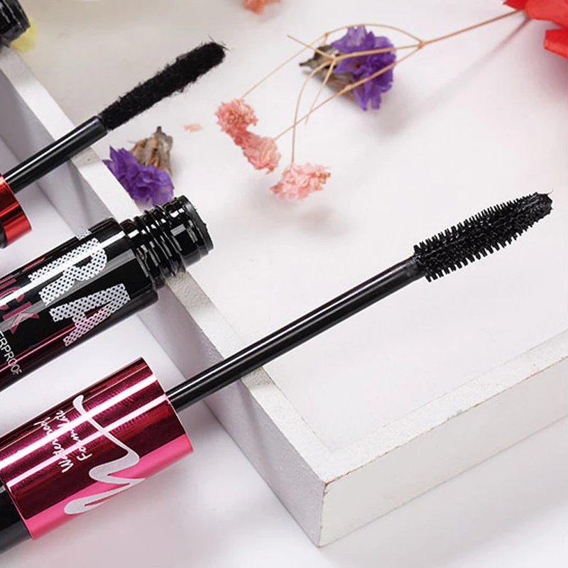 4D Waterproof Curly Diamond Silk Fiber Mascara for Eyelash Extension Liquid Black Thick Eye Lashes Cosmetics Tools Mascara