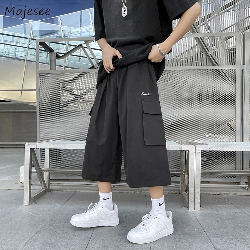 

Pants Men Baggy Cargo Trousers Handsome Big Pockets Casual Streetwear Hip Hop Japanese Harajuku Teens All-match Stylish Summer