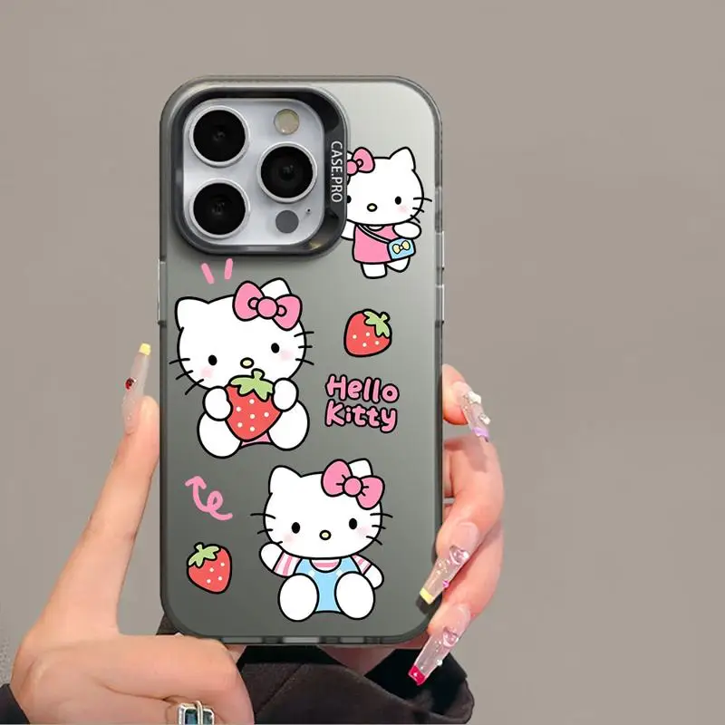 Case For Apple iPhone 11 13 15 Pro Max 14 Plus 12 Shockproof Protective Hard Phone Cover Silicone Funda Cute Cartoon Holle Kitty