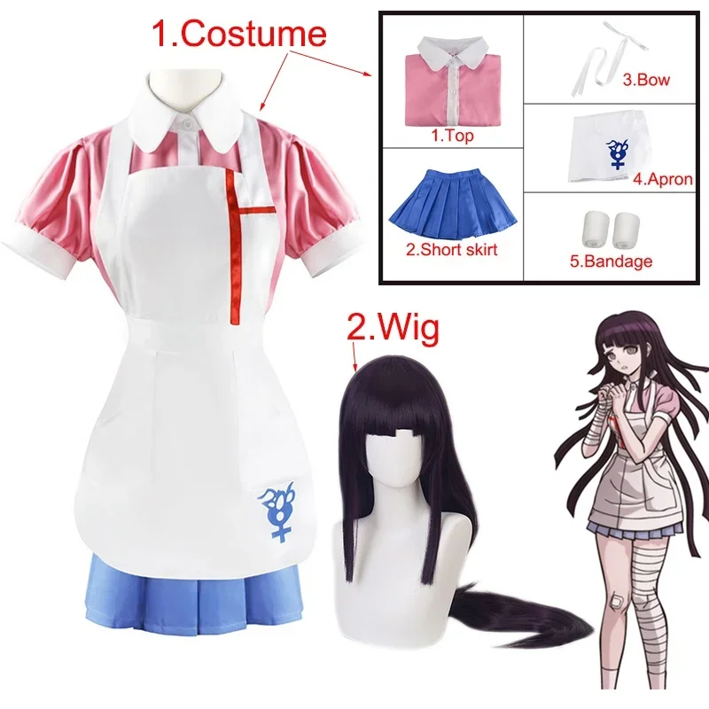 Danganronpa Mikan Tsumiki Cosplay Kostüm Halloween Karneval Ultimative Krankenschwester Lustiges Kostüm Cafe Maid Uniform Für Frauen
