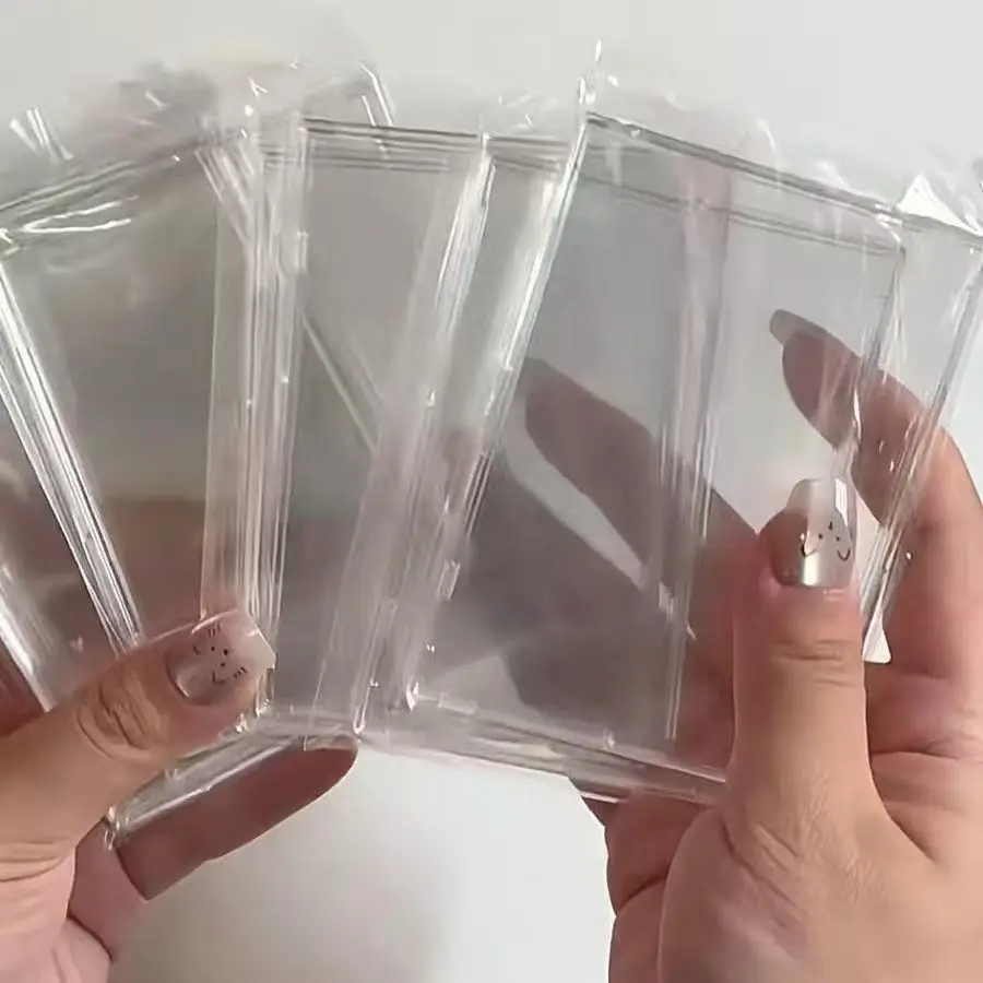10Pc Clear Acrylic Card Holder Snap Type Gaming Sports Trading Card Display Case Kpop Idol Photo Protective Sleeves Not Magnetic