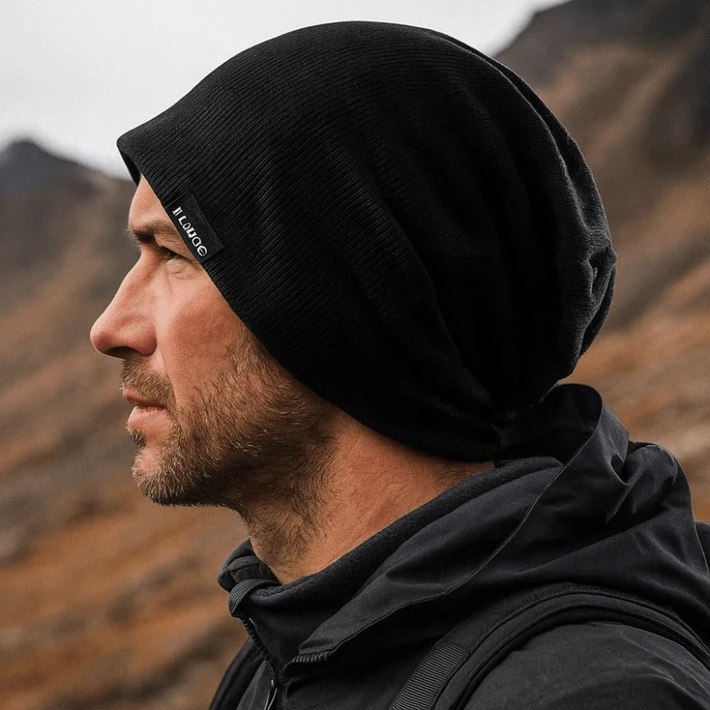 

Polyester Thin Breathable Pullover Hat Double Layer Windproof Knitted Outdoor Baggy Skullcaps Warm Knitted