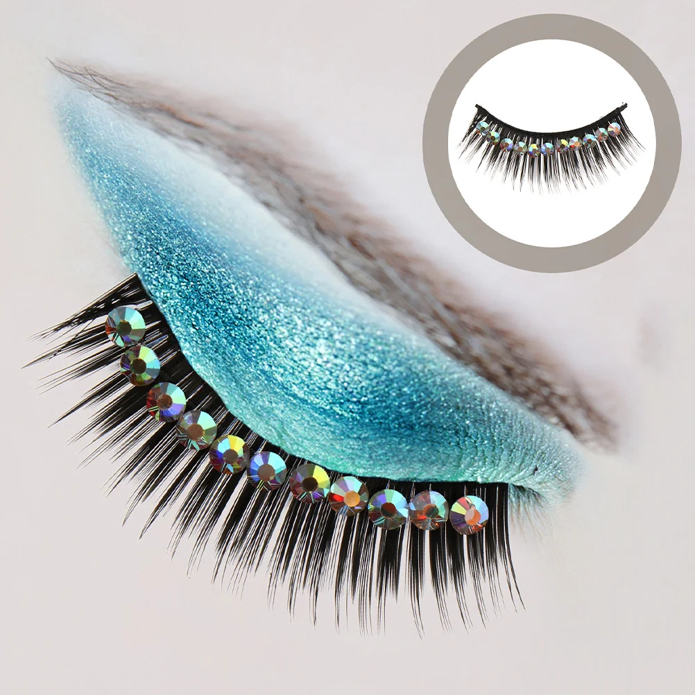 

Fake Long Shiny For Women Glamorous Makeup Rhinestone Eyelashes Fake Rhinestone Eyelashes Lashes Lashes