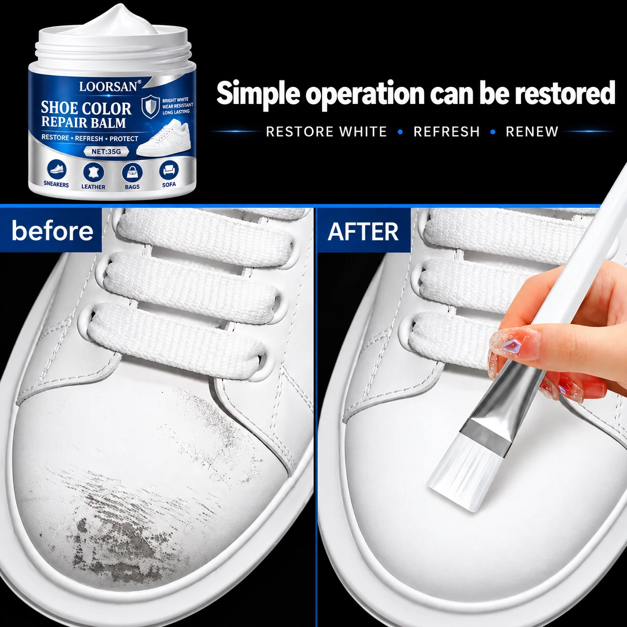 LOORSAN White Sneaker Restorer - Sole Edge Whitener review and price