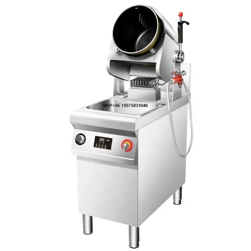 Robot de Cocina Comercial para Restaurantes, Wok Automático, Olla Eléctrica/a Gas para Saltear, Arroz Frito y Fideos, Equipo de Cocina