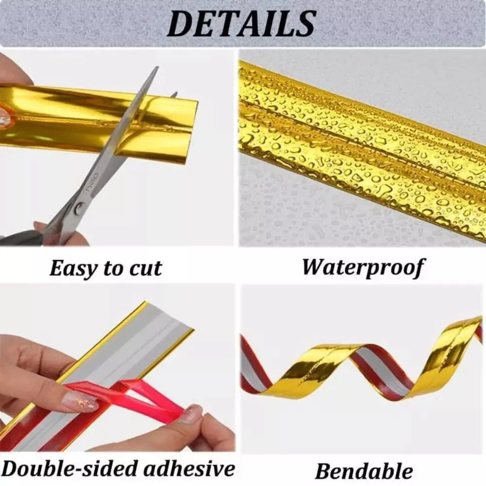 Self-Adhesive Wall Corner Molding Trim Tape PVC Anti-collision Strip Waterproof Tile Beauty Seam Sticker