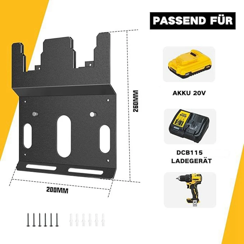 Multifunctional Wall Mount Bracket For Dewalt 20V Battery DCB115 Charger