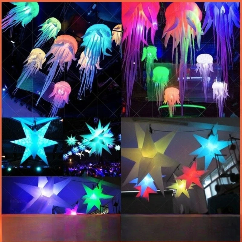 Inflatable jellyfish air mold decoration star LED light hanging atmosphere props