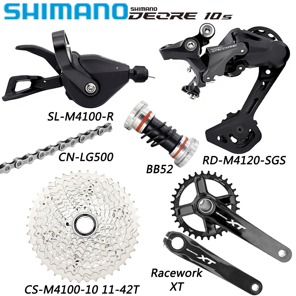 

SHIMANO DEORE M4100 Groupset 10 Speed Derailleurs for MTB Bike M4120 Rear Derailleur CS-M4100 Cassette LG500 Chain Bicycle Parts