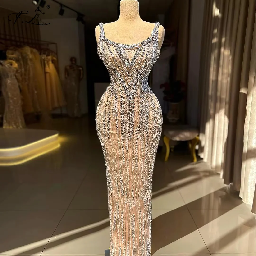 

Вечернее платье с бретельками со стразами, облегающее длинное платье с жемчугом, вечернее платье, роскошные женские вечерние платья