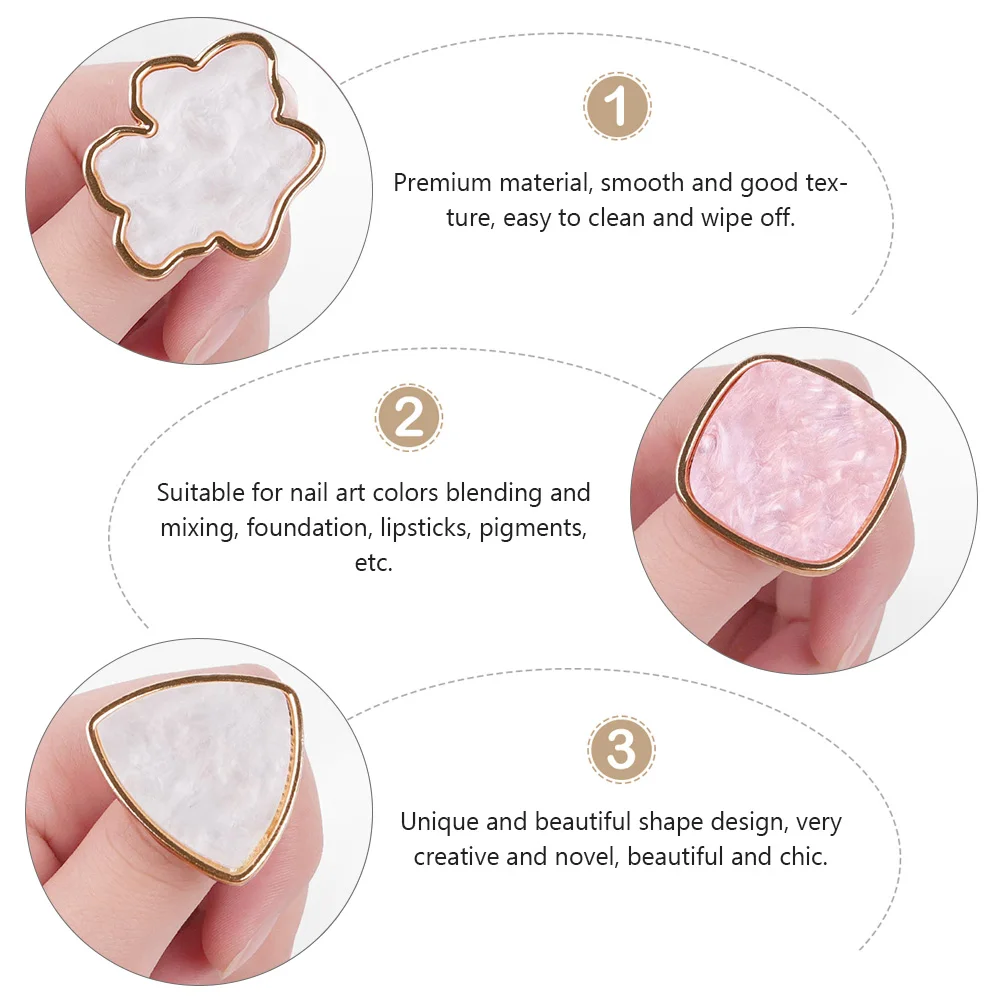

5pcs Nail Color Palette Mixing Tool Board for Manicure Paint Plate Artist Smooth Professional Use Nail Art Accessories