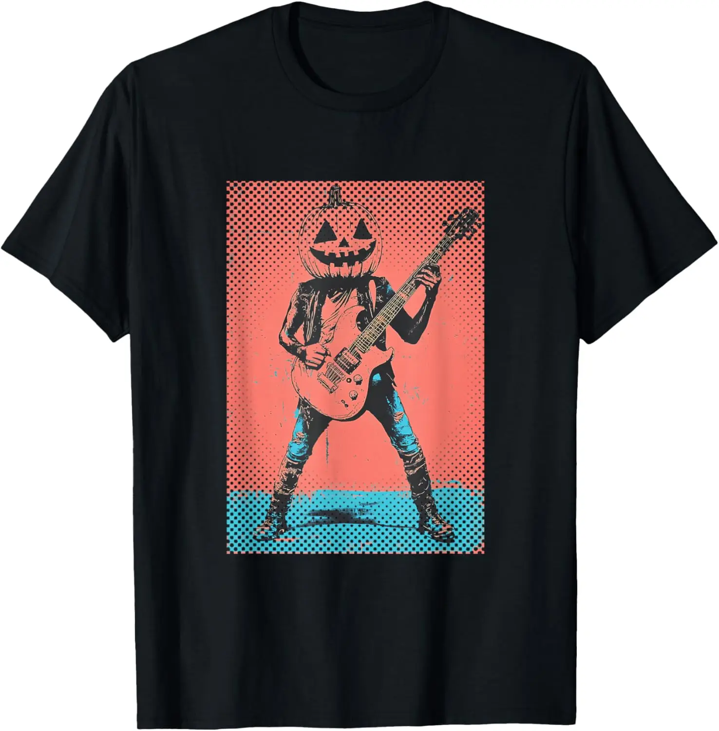 Pumpkinhead Guitar Player - Rock and Roll - Heavy Metal T-Shirt