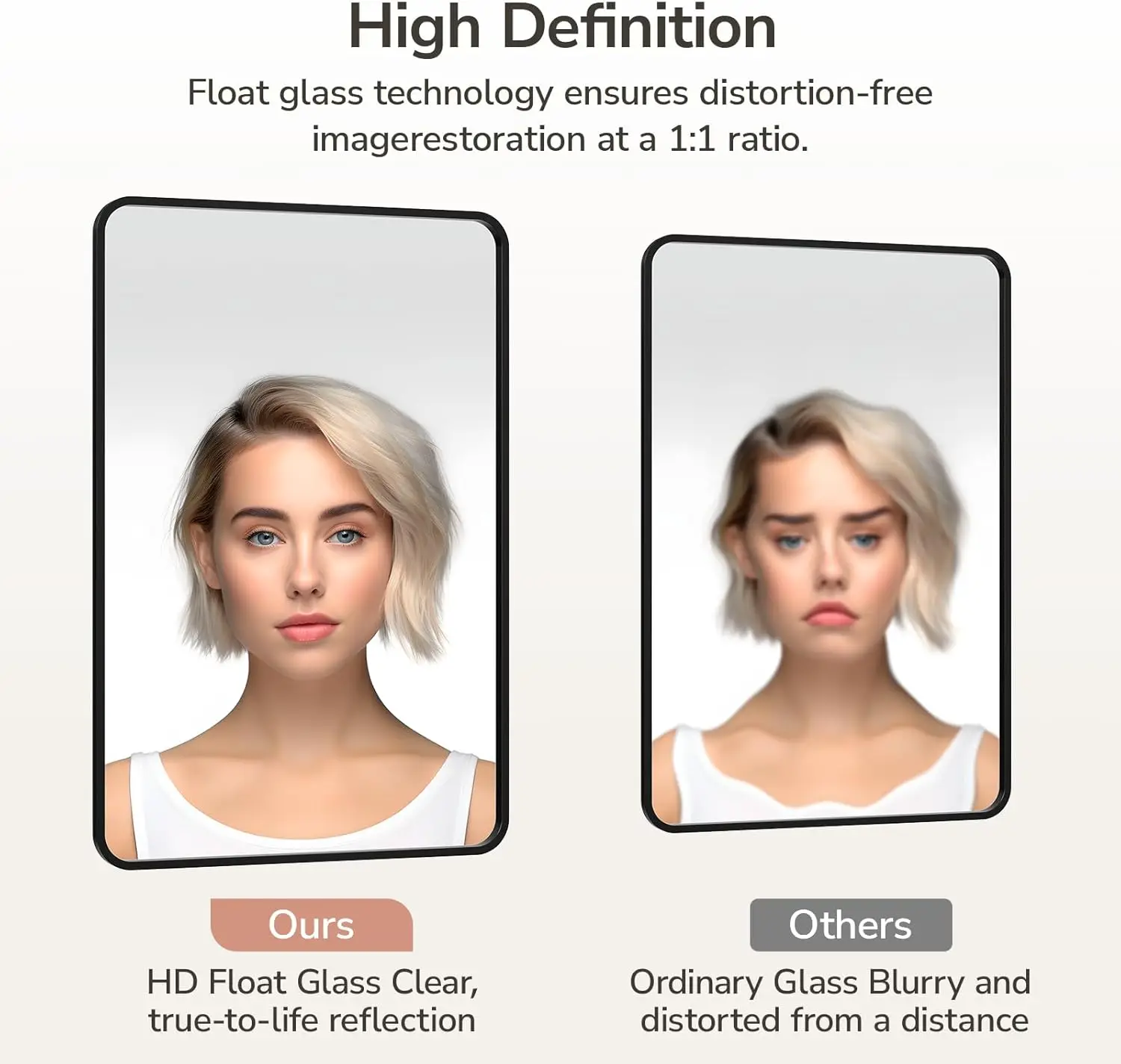 Specchio da bagno rettangolare nero da 2 pezzi 24x36 pollici, struttura in metallo montata a parete per sopra il lavandino