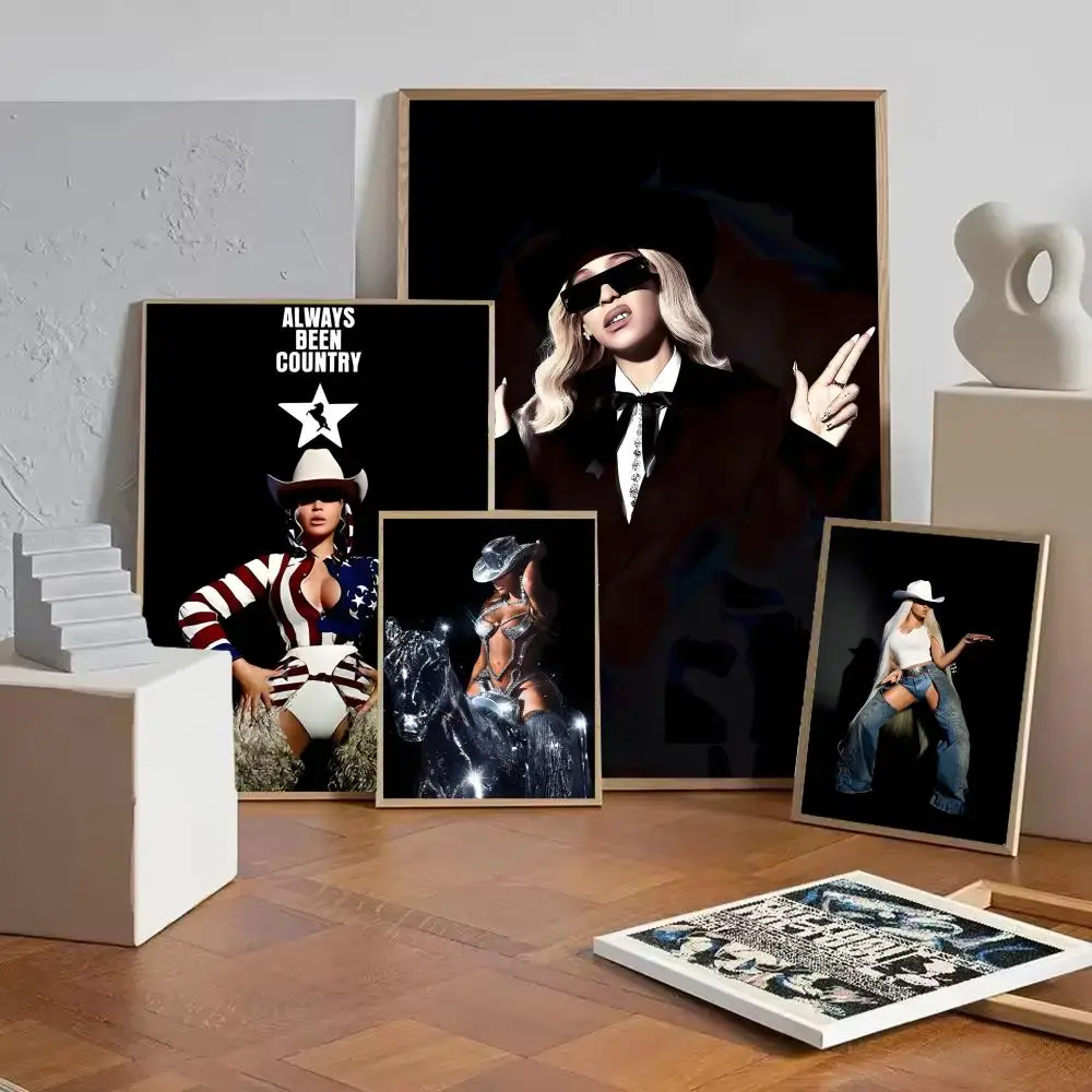 Singer B-Beyonce Poster Decorative Wall Art Stickers Mural Photo Print for Home Living Room Hallway Decor