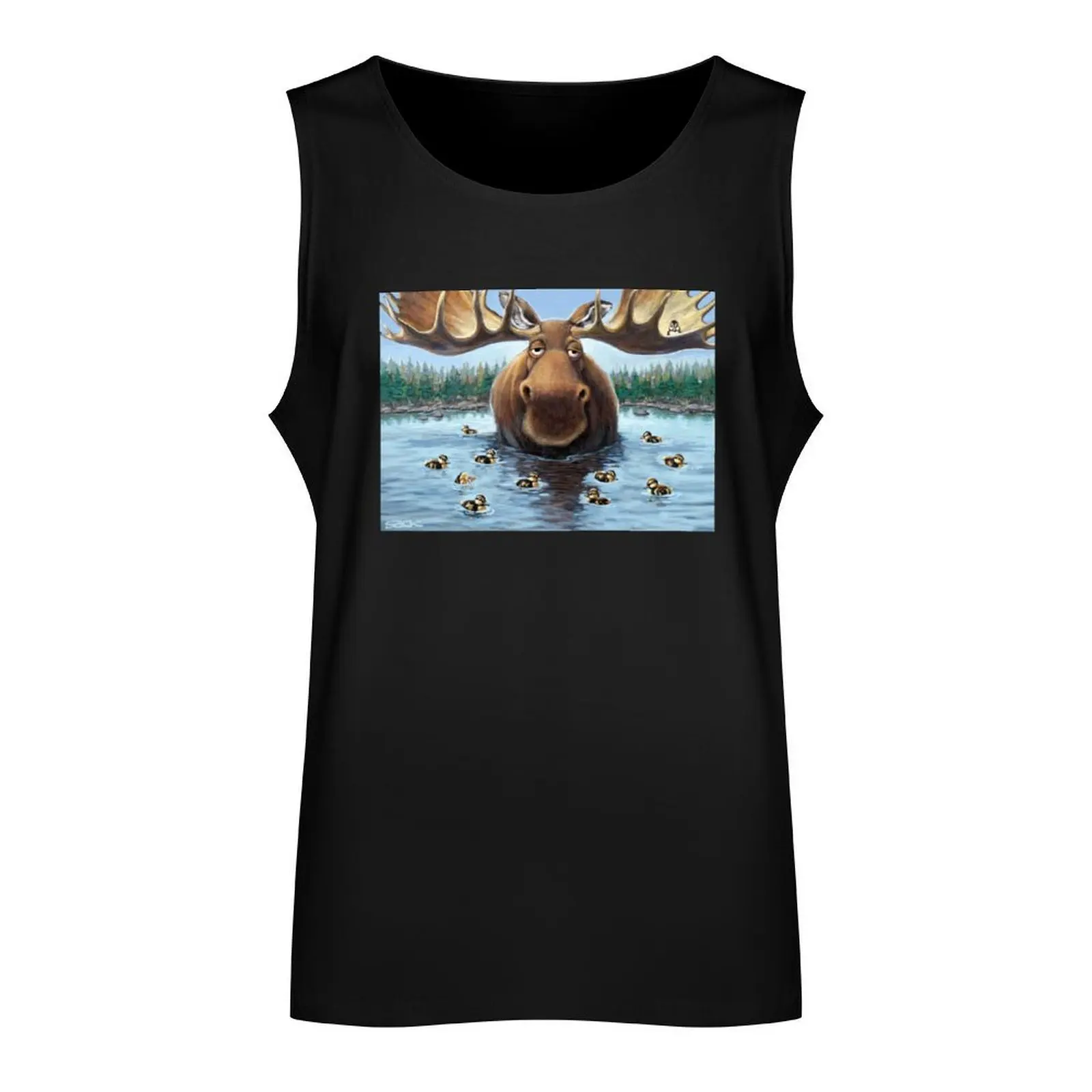 Moose and ducklings Tank Top bodybuilding t-shirt men gym