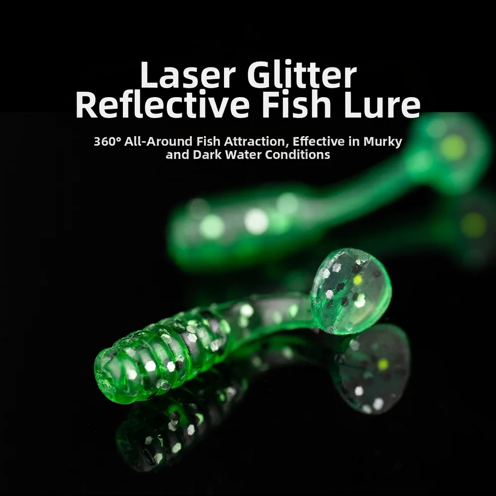 Reflective Fish Attractant Lures Fishing Tackle Box Fish Attractant T-tail Wobbler Realistic Movement Compact Storage Box