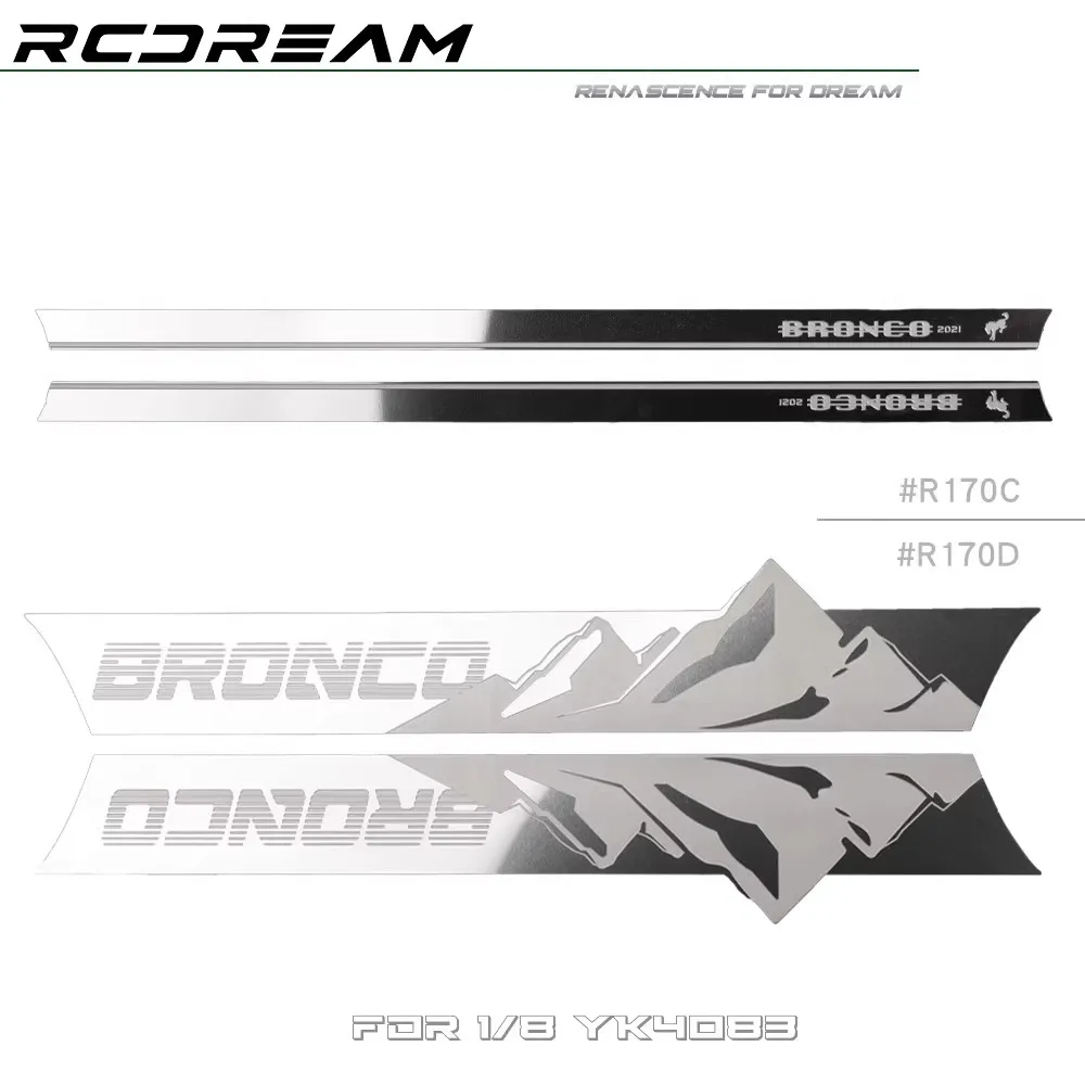 RCDream سهلة التحكم 4083 الجانب تنورة الفولاذ المقاوم للصدأ ورقة الزخرفية سيارة قذيفة محاكاة تعديل R170C R170D