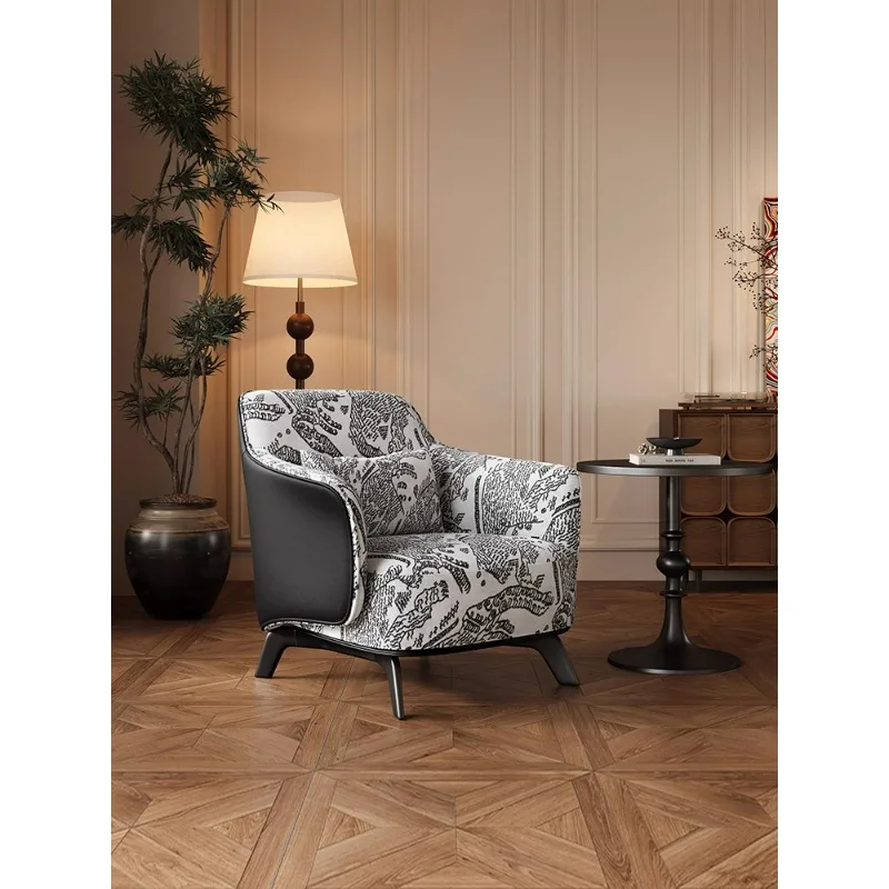 

Medieval style living room single sofa light French retro leisure chair B & B hotel reception table 2 chairs