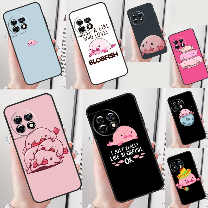 Cartoon Blobfish Case For OnePlus 11 8 9 10 Pro 8T 9RT 10R 10T Cover OnePlus Nord CE 2 3 Lite 2T N10 N20 N30