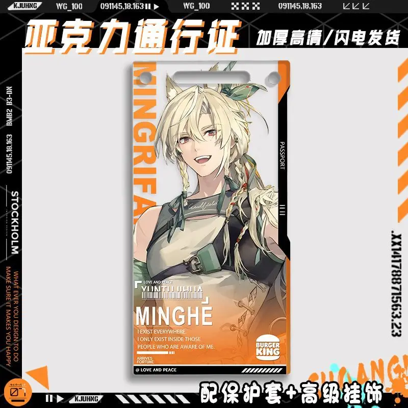 Game Arknights:Endfield Anime Acrylic Pass Check Logos Argent Flow Perlica Si Bag Pendant Keychain Ornament  Xmas Birthday Gift view 4