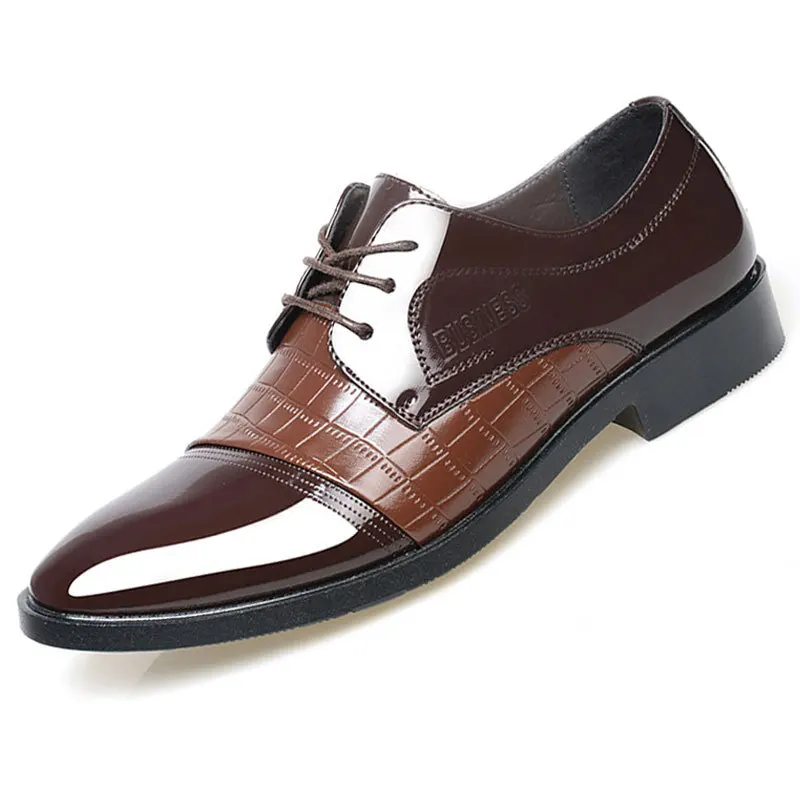 Sapatos Oxford de couro italiano para homens, sapatos de casamento luxuosos, sapatos de vestido de dedo apontado, Derbies clássicos, plus size 38-48, mais novos