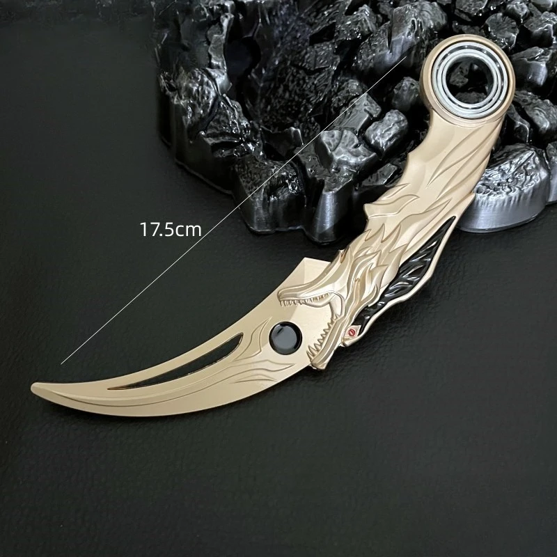 Juego de francotirador de 17,5 cm/6,88 pulgadas, espada Shura periférica, arma giratoria con rodamiento incorporado, modelo de Metal, cuchillos para exteriores sin cortar, juguete de regalo para niño