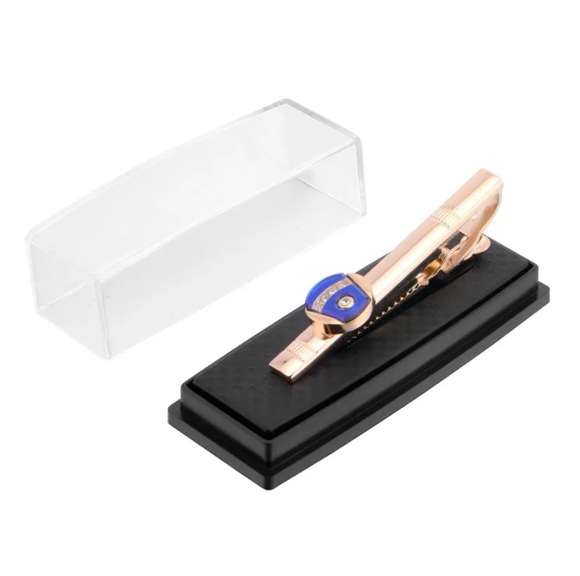 Transparent Tie Clip Box Plastic Gift Box Tie Bars Pins Holder Display Box Storage Carrying Case ni725