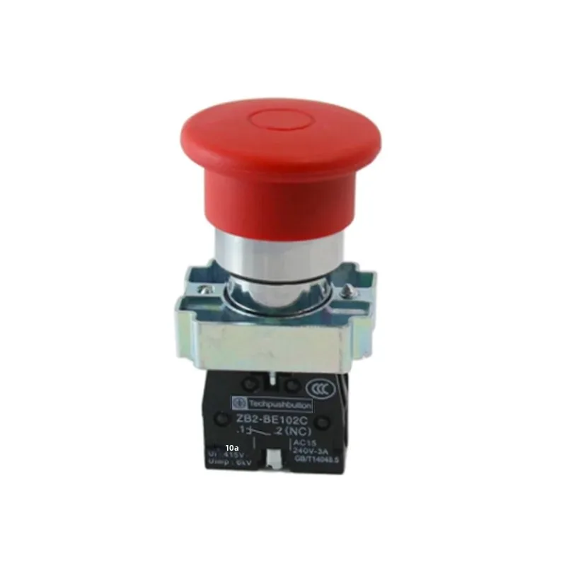 

40 мм красный знак грибовидная головка аварийной остановки двухтактный кнопочный переключатель NC нормально закрытый поддерживаемый самоблокирующийся для промышленного использования