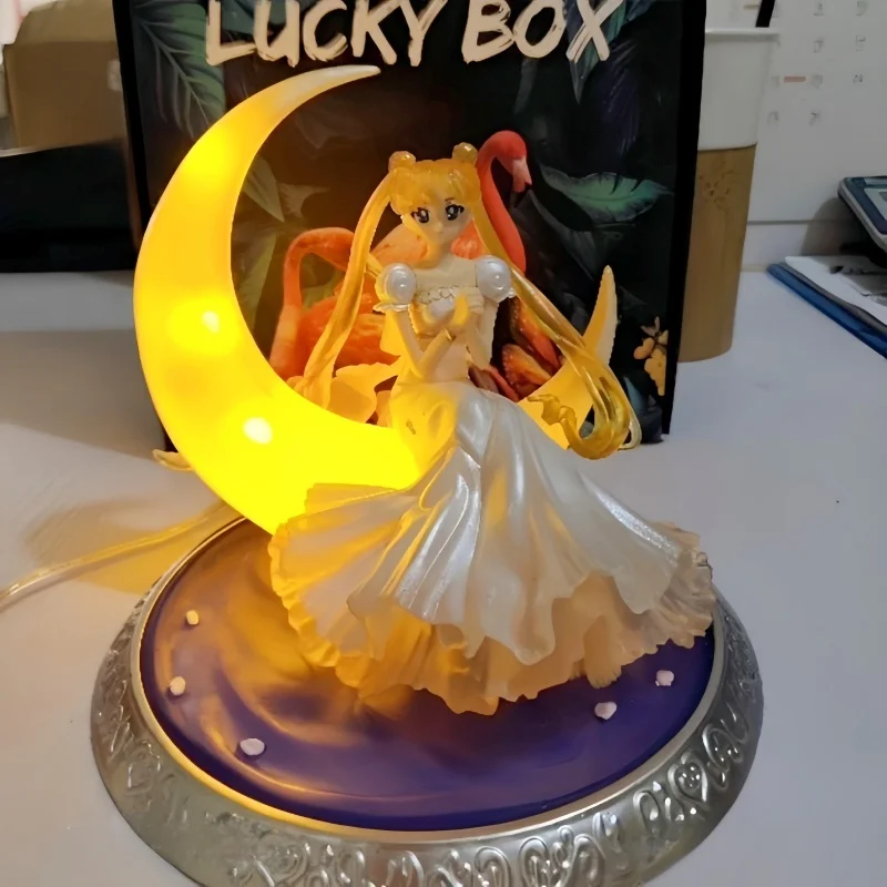 Sailor Moon Ornament Anime circostante figura estetica modello luce notturna incandescente regalo ragazze decorazione della stanza ornamenti regali giocattolo