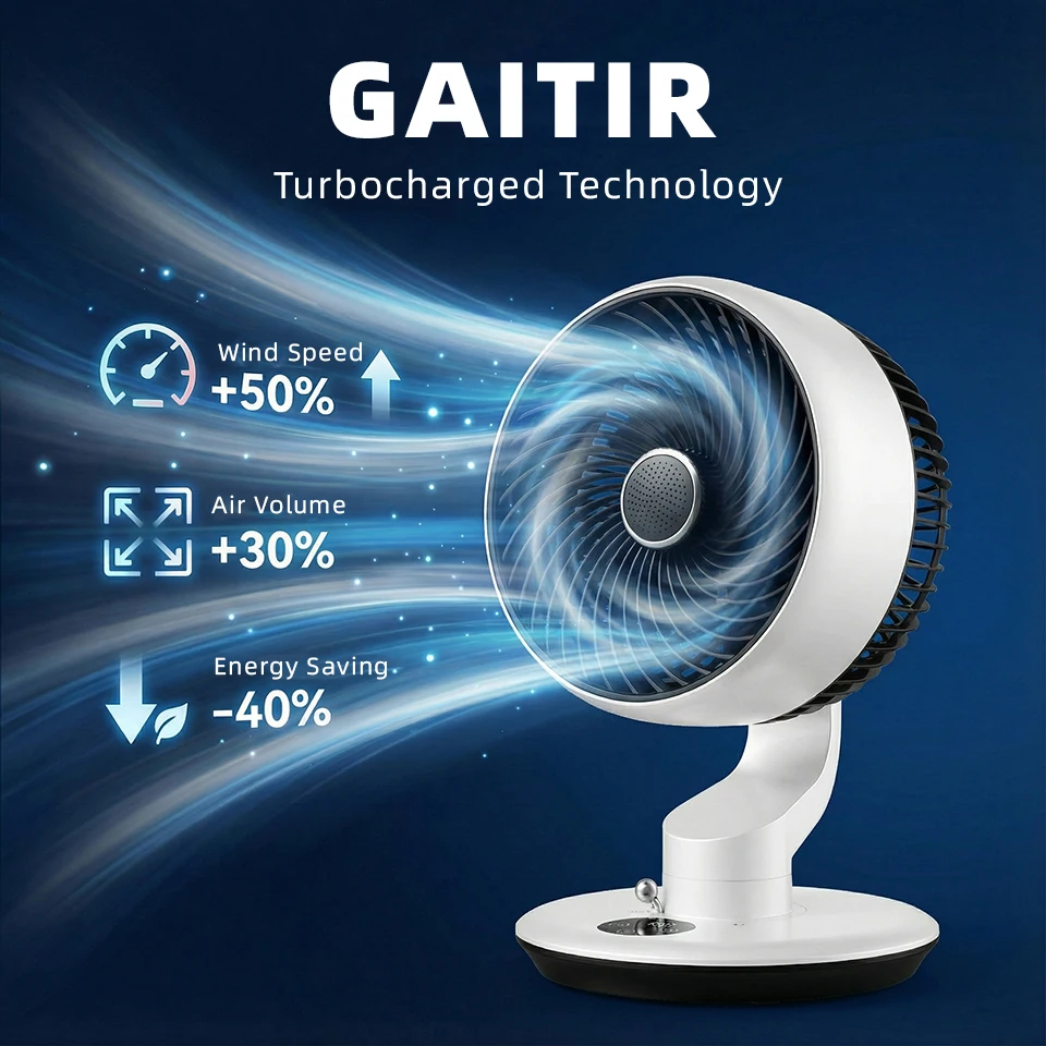 7800mAh USB Desk Fan 5 Speed Adjustable 9H Timer & 120° Oscillating Smart Electric Fan Wall-Mounted Kitchen Toilet Silent Fan view 3