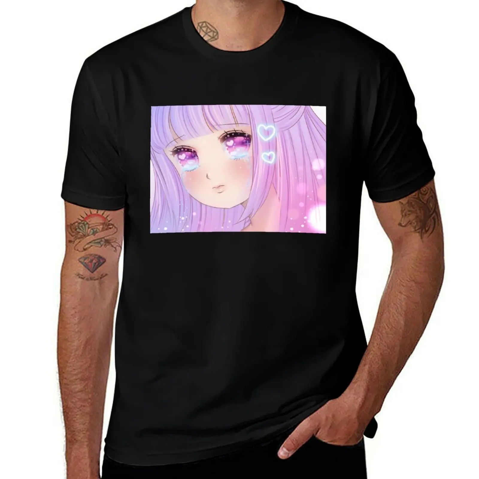 crying girl T-Shirt Breathable Mesh Panel T-Shirt