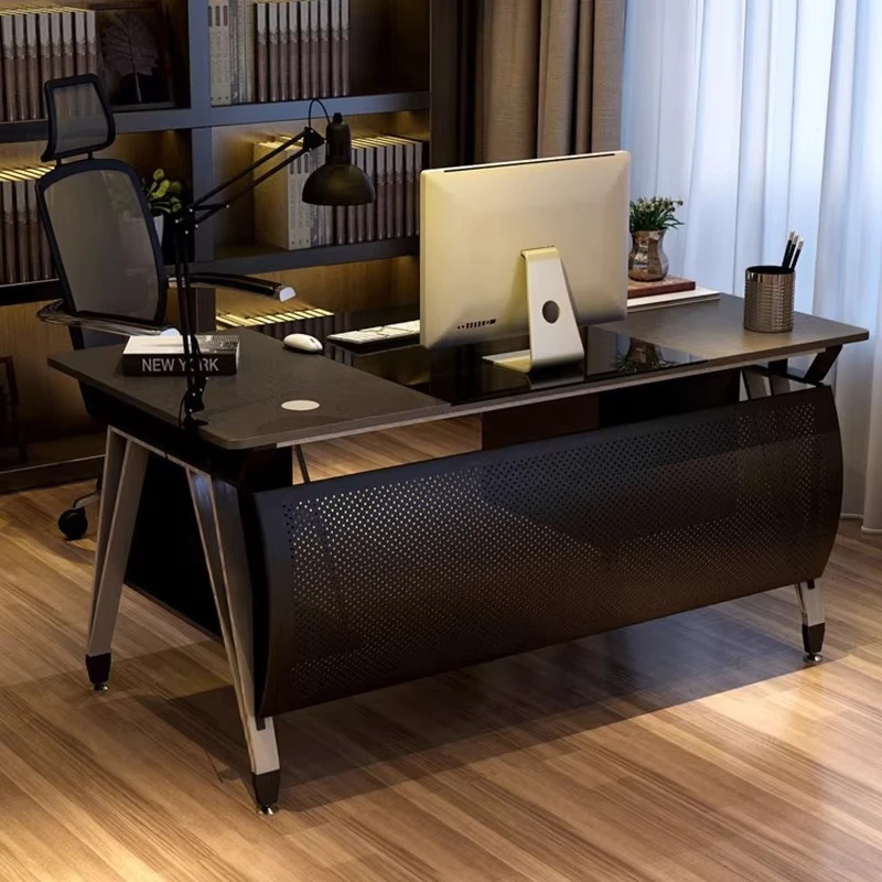 

Light luxury rock slab boss table, single desk