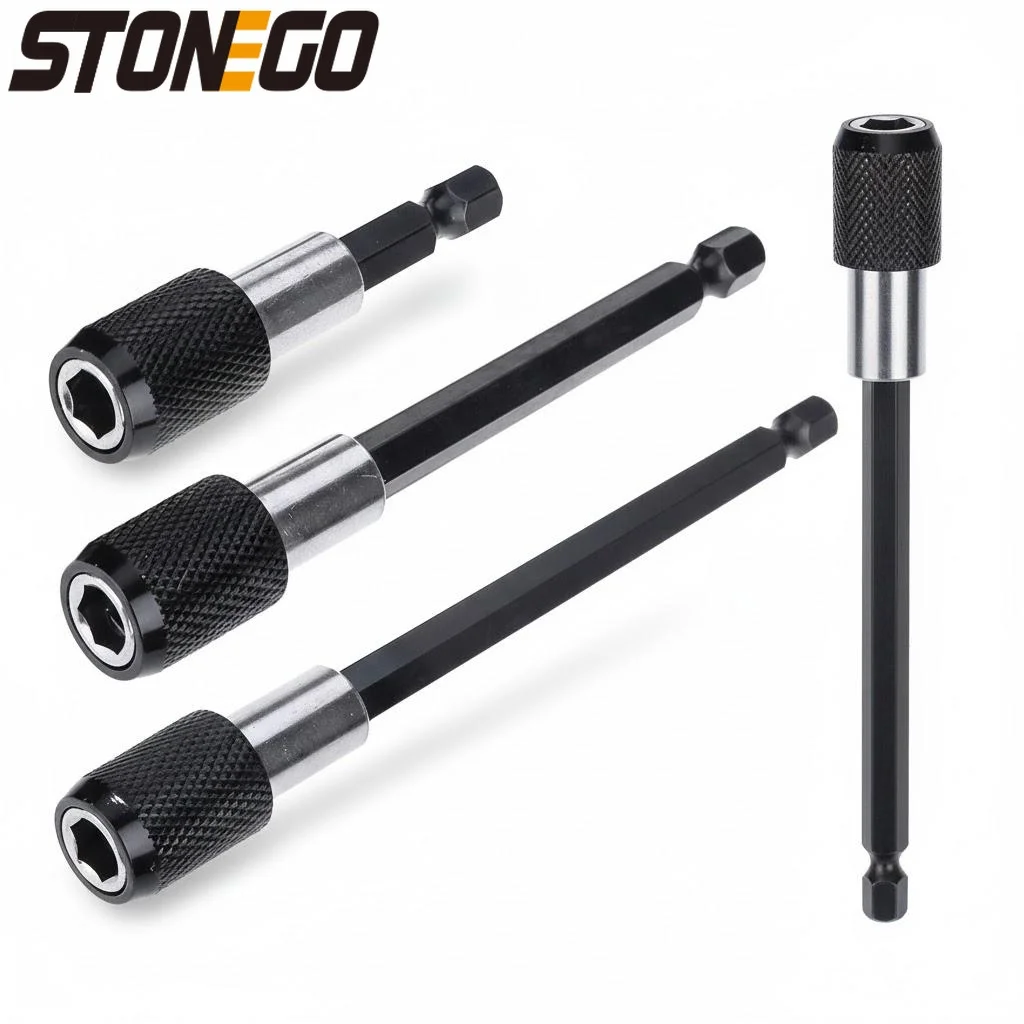 

STONEGO Quick Release Magnetic Screwdriver Extension Bit Holder 60/100/150mm Hex Shank Drill Bits Set