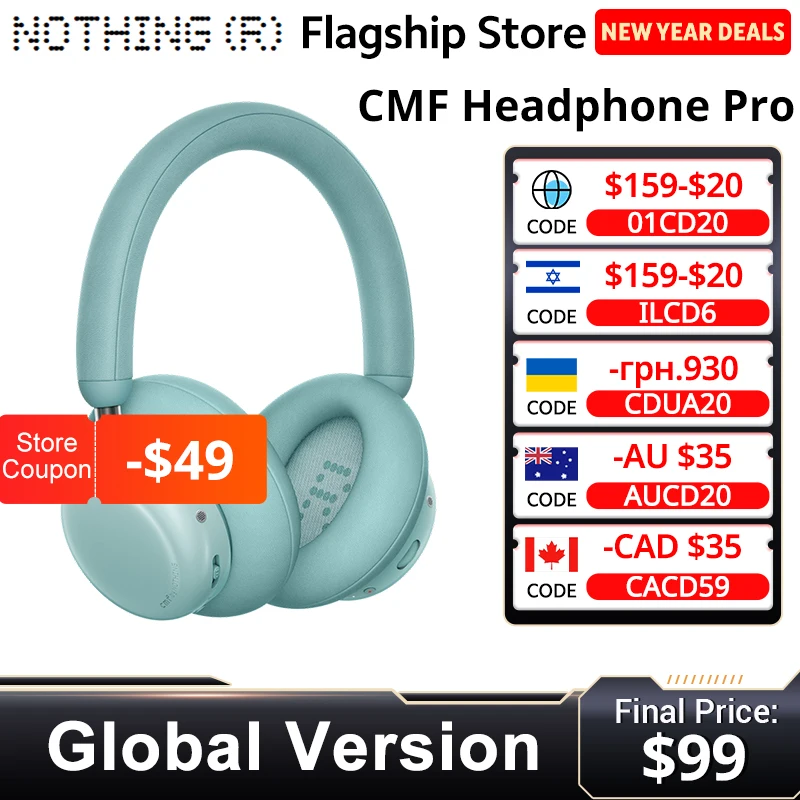 CMF Headphone Pro Global Version Wireless Headphones ANC Blocks up to 99% off Noise Up to 100-Hour Battery Life  Bluetooth 5.4